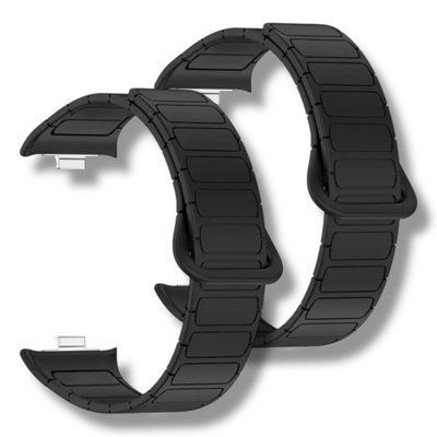 Ремешок 2шт DK для Xiaomi Mi Band 8 Pro | Silicone Shaped Magnetic Band (018838) (black) 022313-124 фото