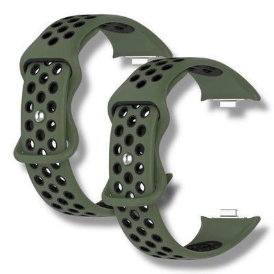 Ремешок 2шт CDK для Xiaomi Mi Smart Band 9 Pro | Silicone Sport Band Nike (017600) (green / black) 022134-994 фото