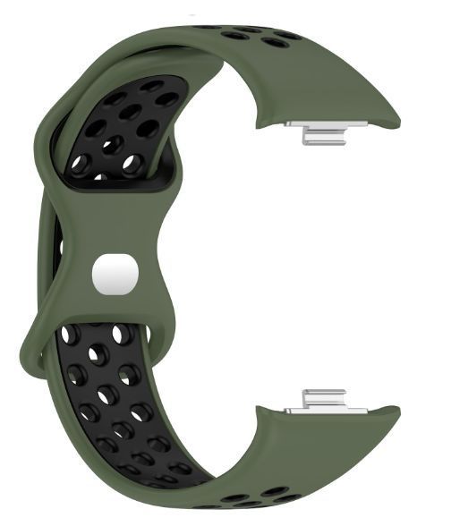 Ремінець 2 шт CDK для Xiaomi Mi Smart Band 9 Pro | Silicone Sport Band Nike (017600) (green / black) 022134-994 фото