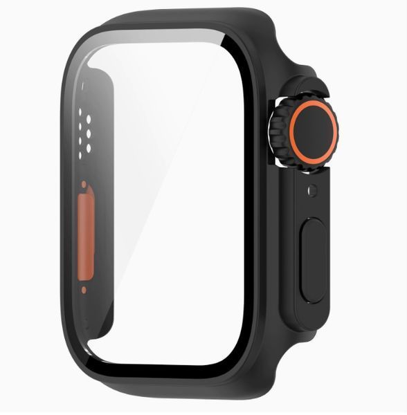 Чохол для накладка DK для Apple Watch 46 mm (Series 10) | Пластик Ultra Soft-Touch Glass Full Cover (black) 020325-124 фото