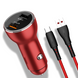 Автомобильное Зарядное Устройство + кабель Warp Charge 2USB 40W (QK739) (red) 015811-035 фото 1