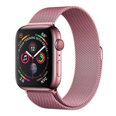 Ремешок CDK для Apple Watch 44mm (Series 4 / 5 / 6 / SE1 / SE2) | Металл Milanese Loop (05527) (pink rose) 018067-328 фото