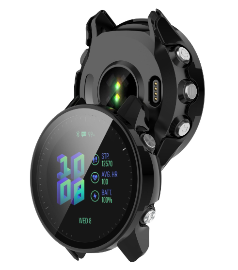 Чохолнакладка DK Пластик Gloss Скло Full Cover для Garmin Forerunner 955 (black) 015822-124 фото