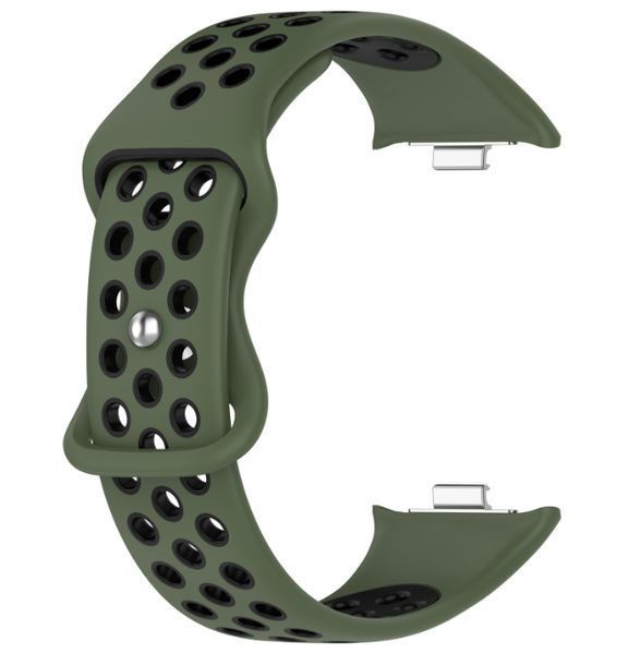 Ремешок 2шт CDK для Xiaomi Mi Band 8 Pro | Silicone Sport Band Nike (017600) (green / black) 022008-994 фото