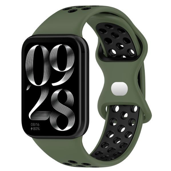 Ремешок 2шт CDK для Xiaomi Mi Band 8 Pro | Silicone Sport Band Nike (017600) (green / black) 022008-994 фото