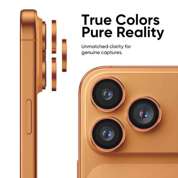 Захисне скло 2 шт CDK для Apple iPhone 17 Pro Max | на камеру Lens Metal Ring Eagle Eye (023233) (orange) 023268-123 фото