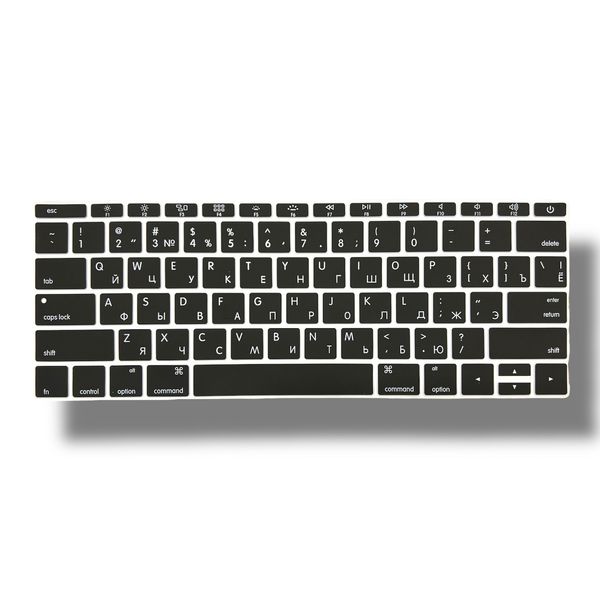 Накладка силикон на клавиатуру для Apple MacBook Pro 13" A1708 (2016 - 2017) USA (06786) (black) 06786-722 фото