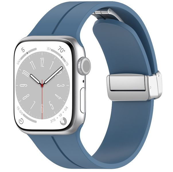 Ремешок CDK для Apple Watch 40mm (Series SE1 / SE2 / SE3) | Silicone Sport Magnetic (017247) (azure blue / silver) 022199-078 фото