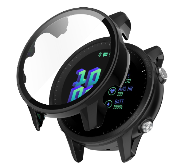 Чохолнакладка DK Пластик Gloss Скло Full Cover для Garmin Forerunner 955 (black) 015822-124 фото