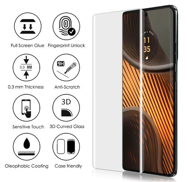 Захисне скло CDK для Motorola Moto G85 UV Curved (018848) (clear) 018848-063 фото