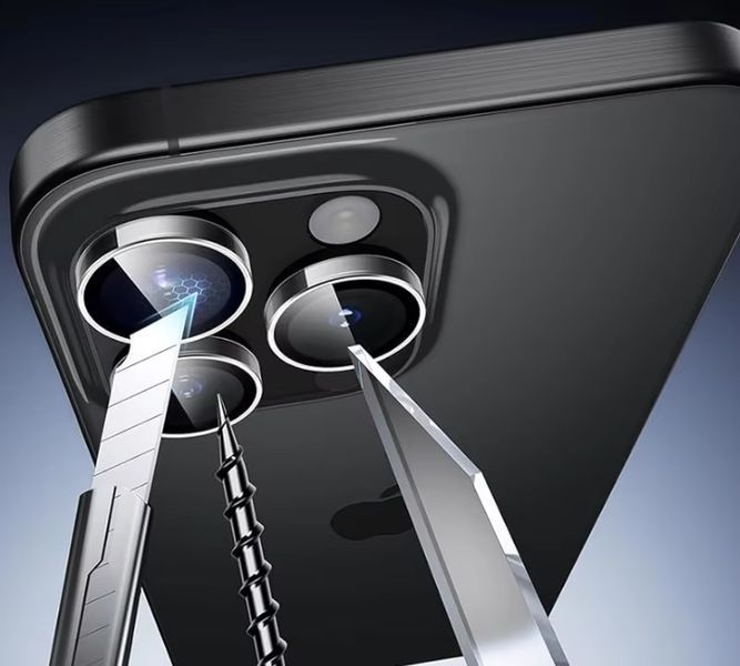 Захисне скло на камеру CDK для Apple iPhone 16 Pro | Lens Metal Ring Eagle Eye (018409) (black) 018410-062 фото