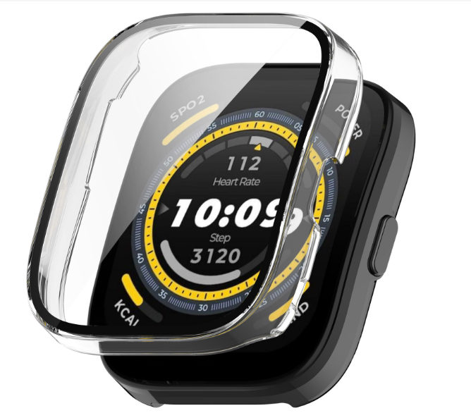 Чехол-накладка DK Пластик Gloss Стекло Full Cover для Xiaomi Amazfit Bip 5 (clear) 017109-936 фото