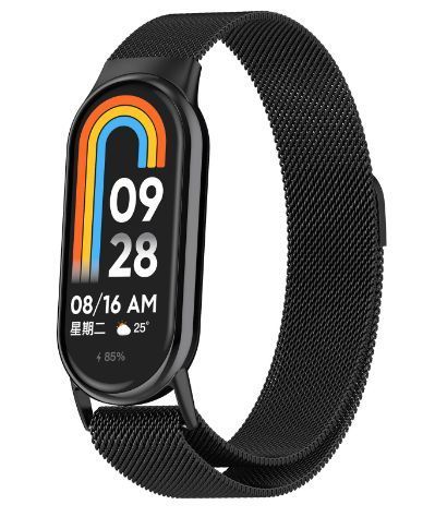 Ремінець 2 шт CDK для Xiaomi Mi Smart Band 9 | Metal Milanese Loop Magnetic (015814) (black) 022270-124 фото