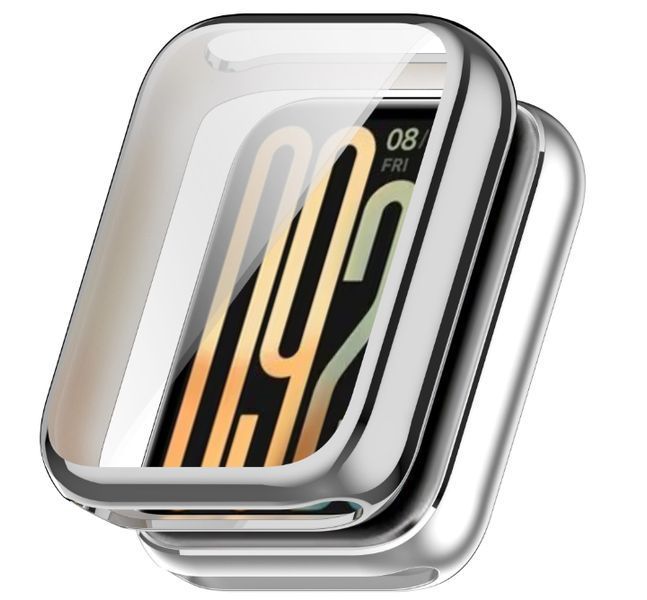 Чехол-накладка 2шт CDK для Xiaomi Mi Smart Band 9 Pro | Silicone Face Case (018828) (silver) 023151-227 фото