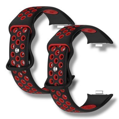 Ремешок 2шт CDK для Xiaomi Redmi Watch 4 | Silicone Sport Band Nike (017600) (black / red) 022132-963 фото