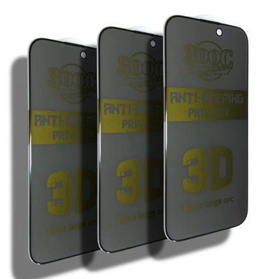 Захисне скло 3 шт CDK для Apple iPhone 14 Pro | 300C Large Arc Антишпион Full Glue (018419) (black) 022621-062 фото