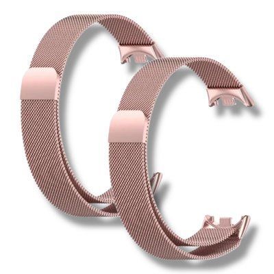 Ремінець 2 шт CDK для Xiaomi Mi Smart Band 9 | Metal Milanese Loop Magnetic (015814) (pink rose) 022270-328 фото