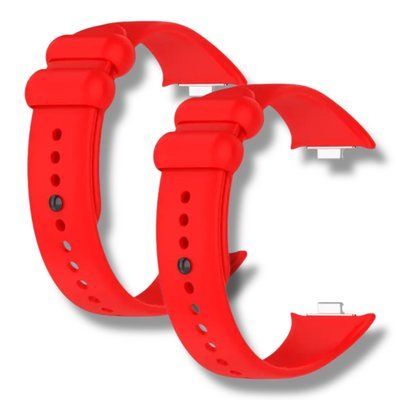 Ремешок 2шт CDK для Xiaomi Mi Smart Band 9 Pro | Silicone Sport Band (017124) (red) 022137-126 фото