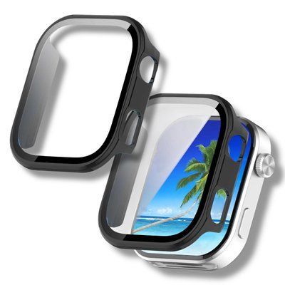Чехол-накладка 2шт CDK для Xiaomi Redmi Watch 6 | Пластик Gloss Glass Full Cover (023143) (black) 023153-124 фото