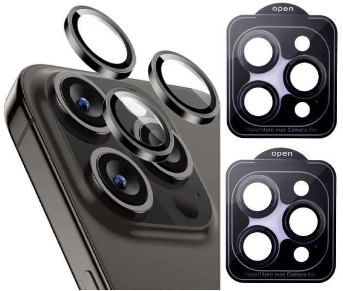 Защитное стекло 2шт CDK для Apple iPhone 14 Pro Max | на камеру Lens Metal Ring Eagle Eye (015733) (black) 019602-062 фото