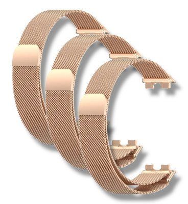 Ремешок 3шт CDK для Huawei Band 8 / 9 | Metal Milanese Loop Magnetic (015813) (rose gold) 021817-229 фото