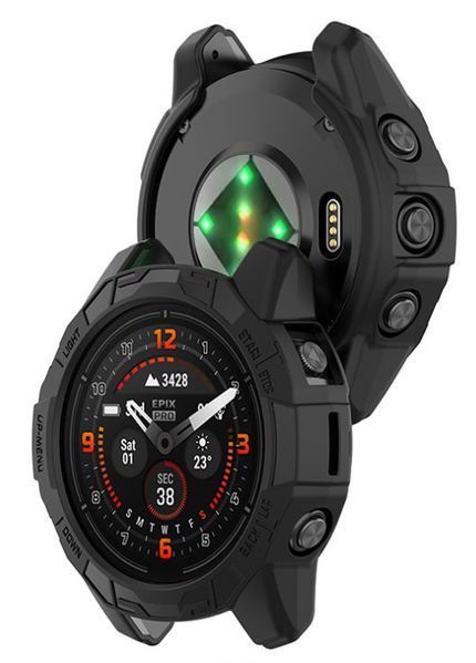 Чохол-бампер DK для Garmin Epix Pro (Gen 2) 47 mm | Силікон Outlines (018565) (black) 018565-124 фото