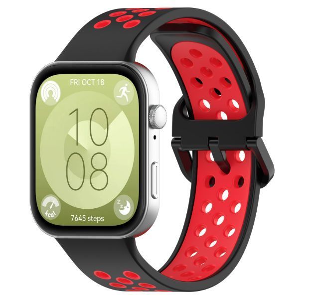 Ремінець CDK для Huawei Watch Fit 4 Pro | Silicone Sport Band Nike (017791) (black / red) 020994-963 фото