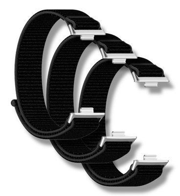 Ремінець 3 шт CDK для Huawei Watch Fit 4 | Nylon Sport Loop (017794) (black) 022003-124 фото