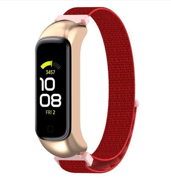 Ремінець-бампер DK для Samsung Galaxy Fit2 (R220) | Nylon Sport Loop (rose gold / red) 018160-098 фото
