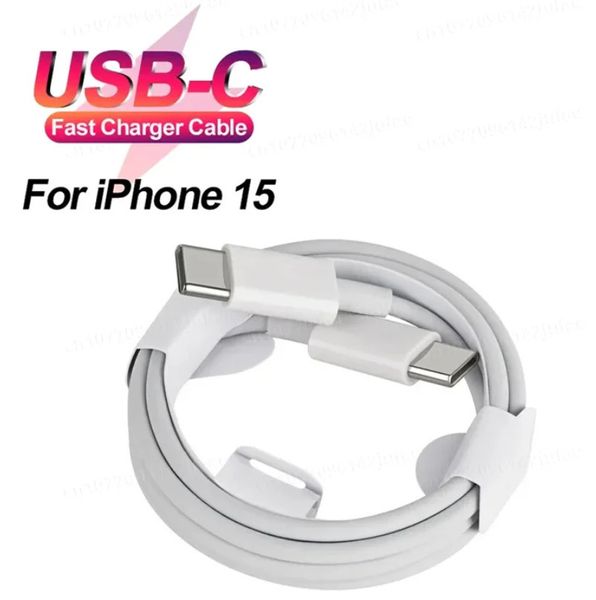 Кабель PD 60W USB-C на USB-C (1m) Woven для Apple iPhone 15 (OEM) (white) 017137-407 фото