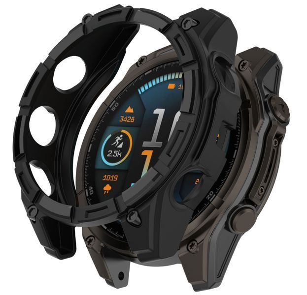 Чохол-бампер 2 шт CDK для Garmin Fenix 8 51 mm Solar | Силікон Outlines (018835) (black) 022789-124 фото