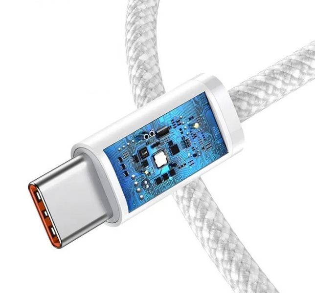 Кабель PD 60W USB-C на USB-C (1m) Woven для Apple iPhone 15 (OEM) (white) 017137-407 фото