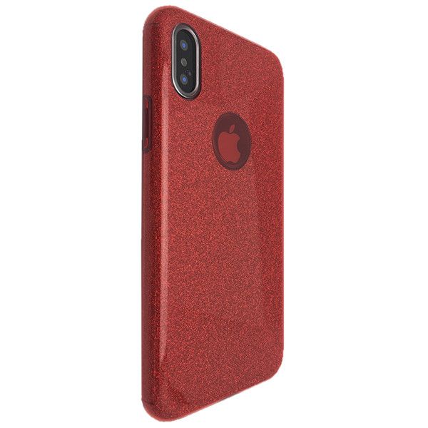 Чехол-накладка DK Silicone Glitter Heaven Rain для Apple iPhone X / XS (red) 06622-757 фото