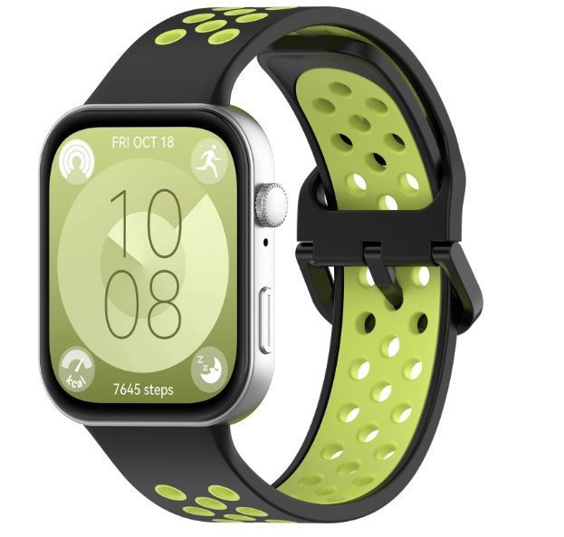 Ремінець CDK для Huawei Watch Fit 4 Pro | Silicone Sport Band Nike (017791) (black / green) 020994-962 фото